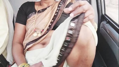 Beautiful saree call girl car sex Telugu dirty talks.