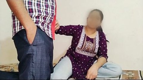 Young Hot stepsister taught school going stepbrother how to fuck (Hindi audio)